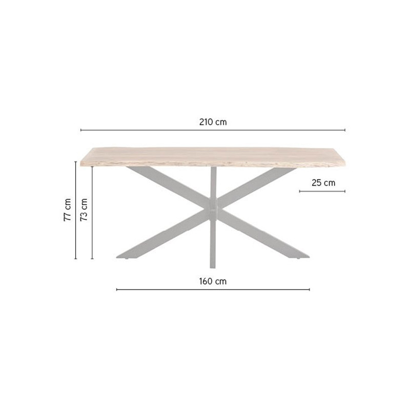 TABLE FIXE CONTEMPORAINE EN BOIS D'ACACIA NEBEL