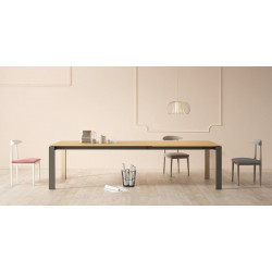 TABLE EN BOIS ET MÉTAL EXTENSIBLE CÉLIA