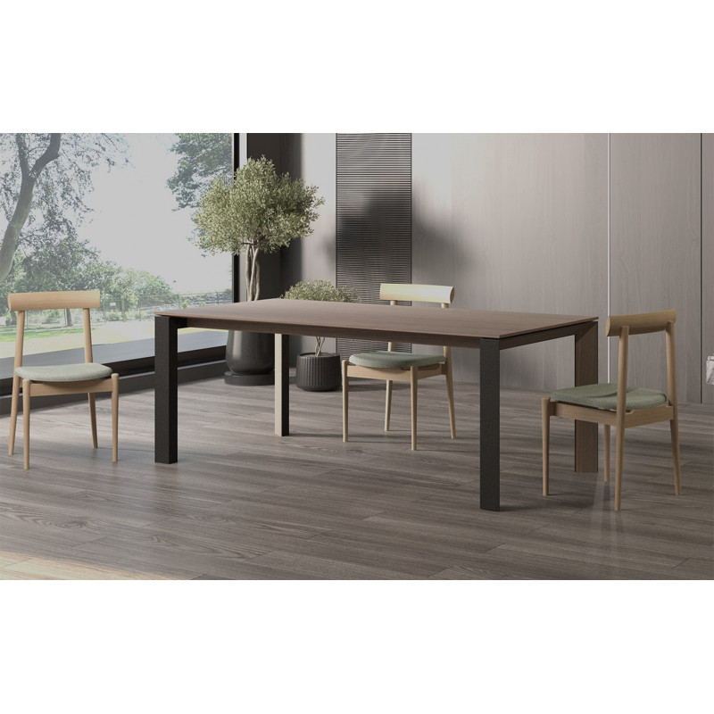 TABLE EN BOIS ET MÉTAL EXTENSIBLE CÉLIA