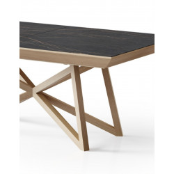 TABLE DE SALLE À MANGER CHÊNE ET CÉRAMIQUE EXTENSIBLE IRIS