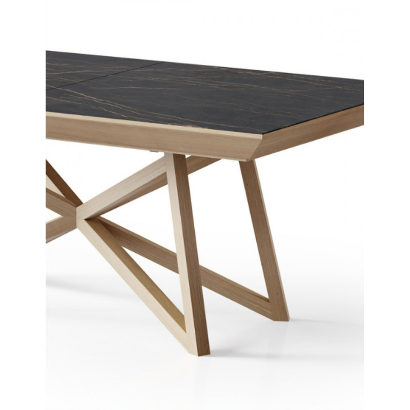 TABLE DE SALLE À MANGER CHÊNE ET CÉRAMIQUE EXTENSIBLE IRIS