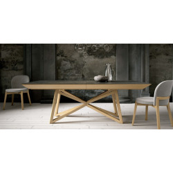 TABLE DE SALLE À MANGER CHÊNE ET CÉRAMIQUE EXTENSIBLE IRIS