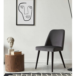 CHAISE DE SALLE À MANGER EN VELOURS ET BOIS NANTES