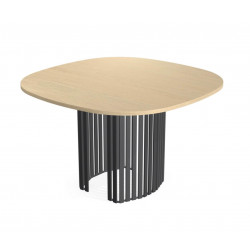 TABLE CARRÉE ANGLES ARRONDIS PIEDS CENTRAL CANVAS