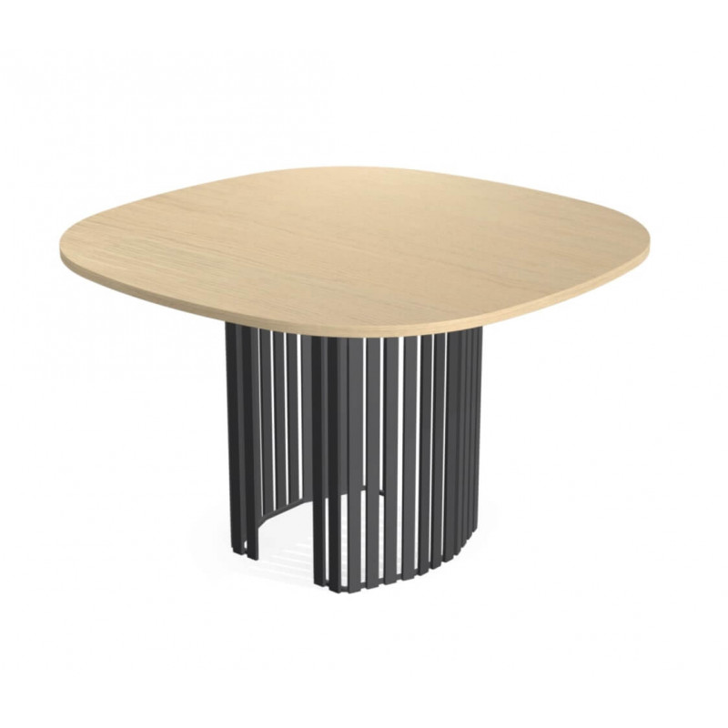 TABLE CARRÉE ANGLES ARRONDIS PIEDS CENTRAL CANVAS