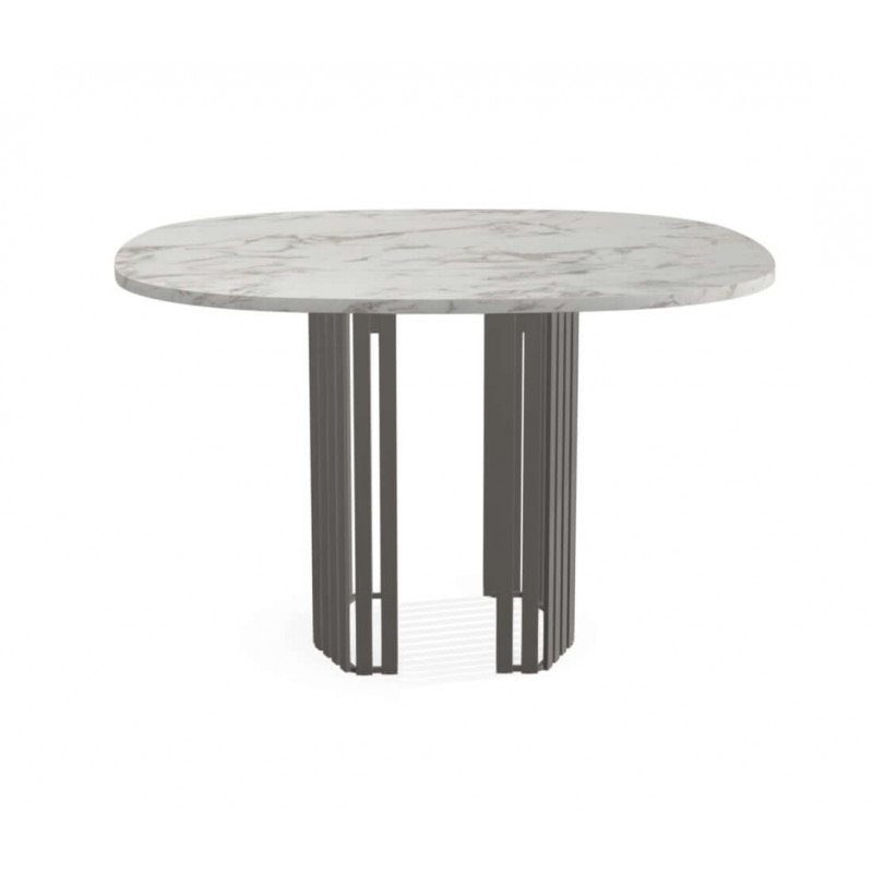TABLE CARRÉE ANGLES ARRONDIS PIEDS CENTRAL CANVAS