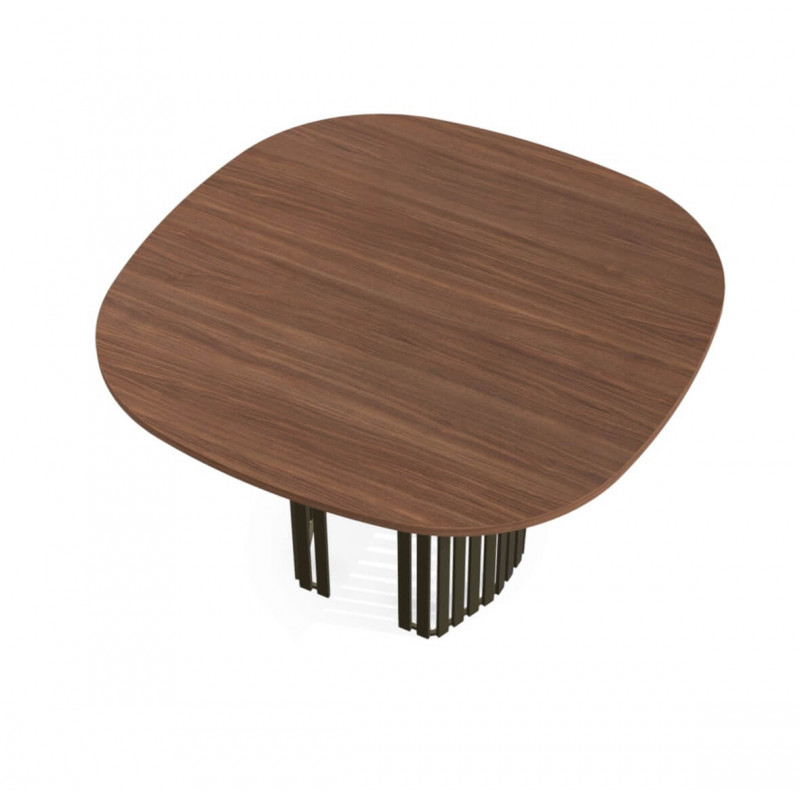 TABLE CARRÉE ANGLES ARRONDIS PIEDS CENTRAL CANVAS