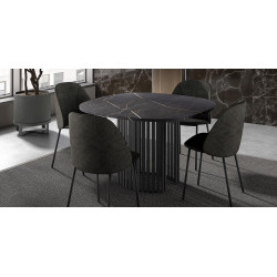 TABLE CARRÉE ANGLES ARRONDIS PIEDS CENTRAL CANVAS