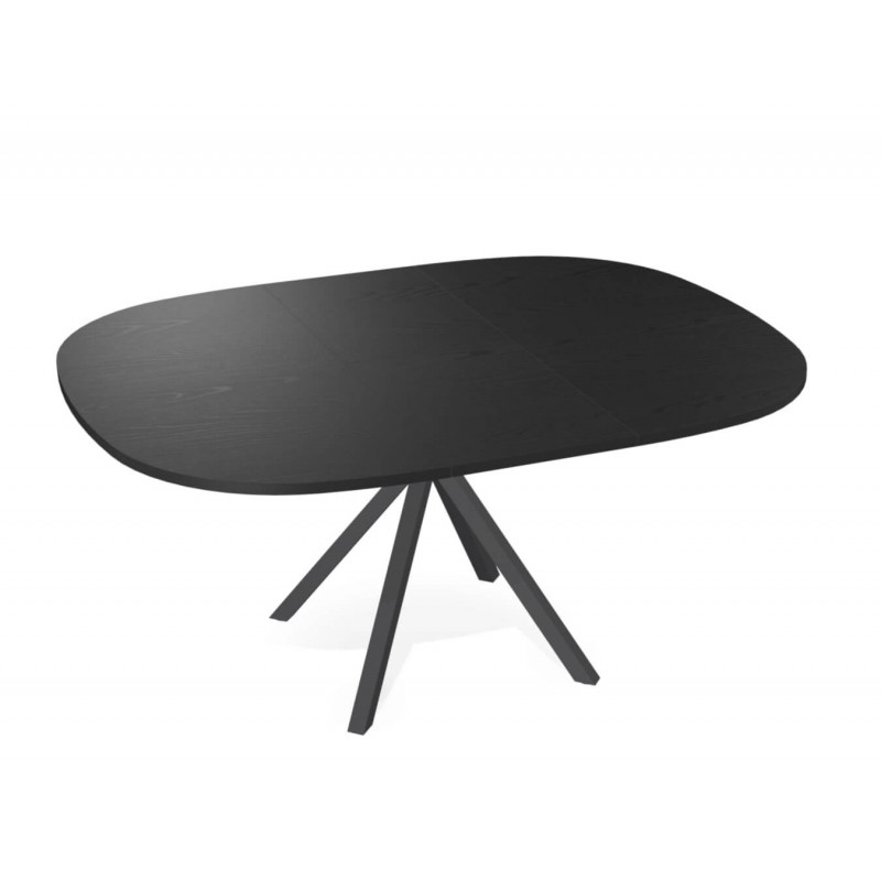 TABLE CARRÉE ANGLES ARRONDIS EXTENSIBLE ONYX