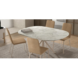 TABLE CARRÉE ANGLES ARRONDIS EXTENSIBLE ONYX