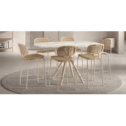 TABLE SNACK CARRÉE ANGLES ARRONDIS EXTENSIBLE ONYX