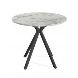 TABLE RONDE SNACK EN STRATIFIÉ PIEDS CENTRAL ONYX
