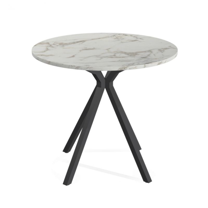 TABLE RONDE SNACK EN STRATIFIÉ PIEDS CENTRAL ONYX