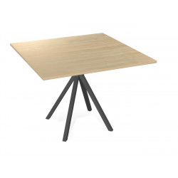 TABLE SNACK CARRÉE PIEDS CENTRAL EN STRATIFIÉ ONYX