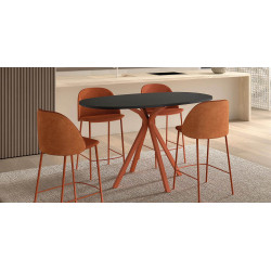 PETITE TABLE SNACK OVALE EN STRATIFIÉ ONYX