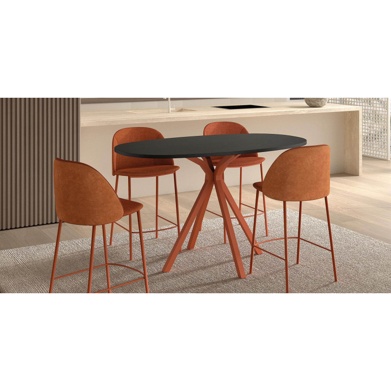 PETITE TABLE SNACK OVALE EN STRATIFIÉ ONYX