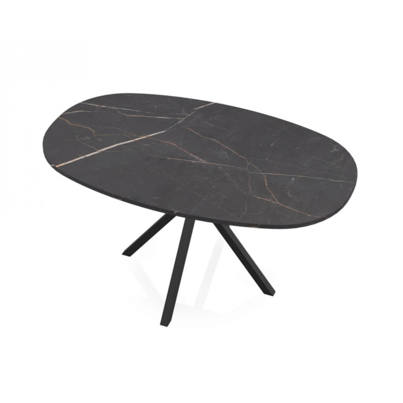PETITE TABLE DE CUISINE OVALE EN STRATIFIÉ ONYX