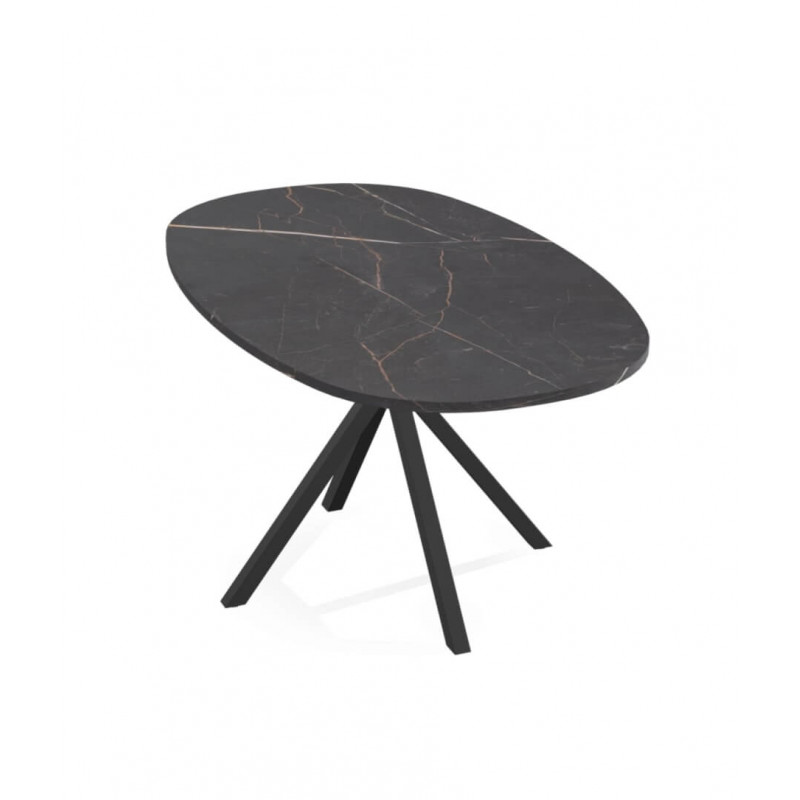 PETITE TABLE DE CUISINE OVALE EN STRATIFIÉ ONYX