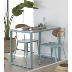 CHAISE AUSTIN INDUSTRIELLE EN BOIS ET MÉTAL