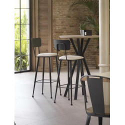 TABOURET INDUSTRIEL EN MÉTAL ET TISSU SOFIA