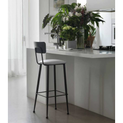 TABOURET INDUSTRIEL EN MÉTAL ET TISSU SOFIA