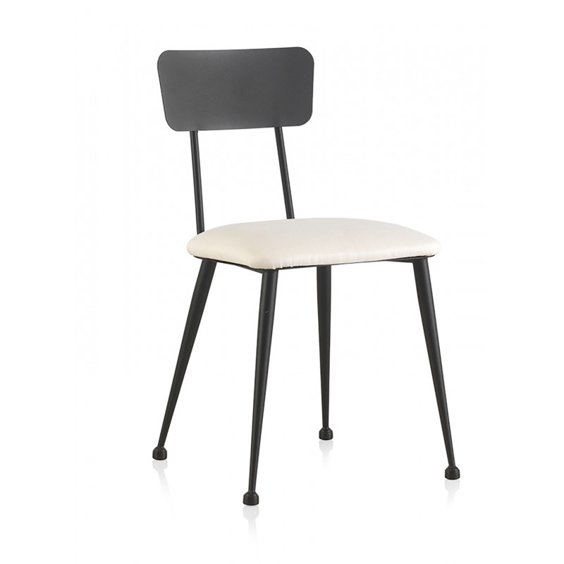 CHAISE INDUSTRIELLE EN MÉTAL ET TISSU SOFIA