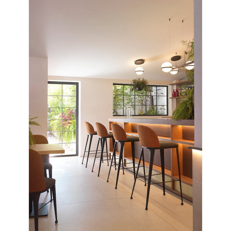 TABOURET INDUSTRIEL RUBEN EN TISSU ET MÉTAL