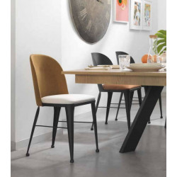 CHAISE INDUSTRIELLE RUBEN EN TISSU ET MÉTAL