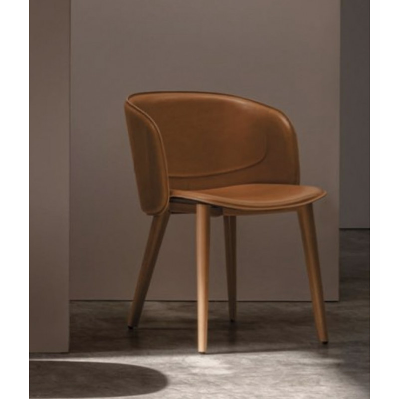 FAUTEUIL ROND EN CUIR ITALIEN CONTEMPORAIN BELT