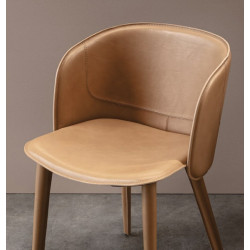 FAUTEUIL ROND EN CUIR ITALIEN CONTEMPORAIN BELT