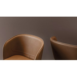 FAUTEUIL ROND EN CUIR ITALIEN CONTEMPORAIN BELT