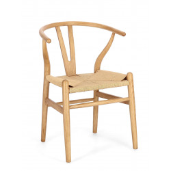 CHAISE EN BOIS ET PAILLE CONTEMPORAINE ARTAS