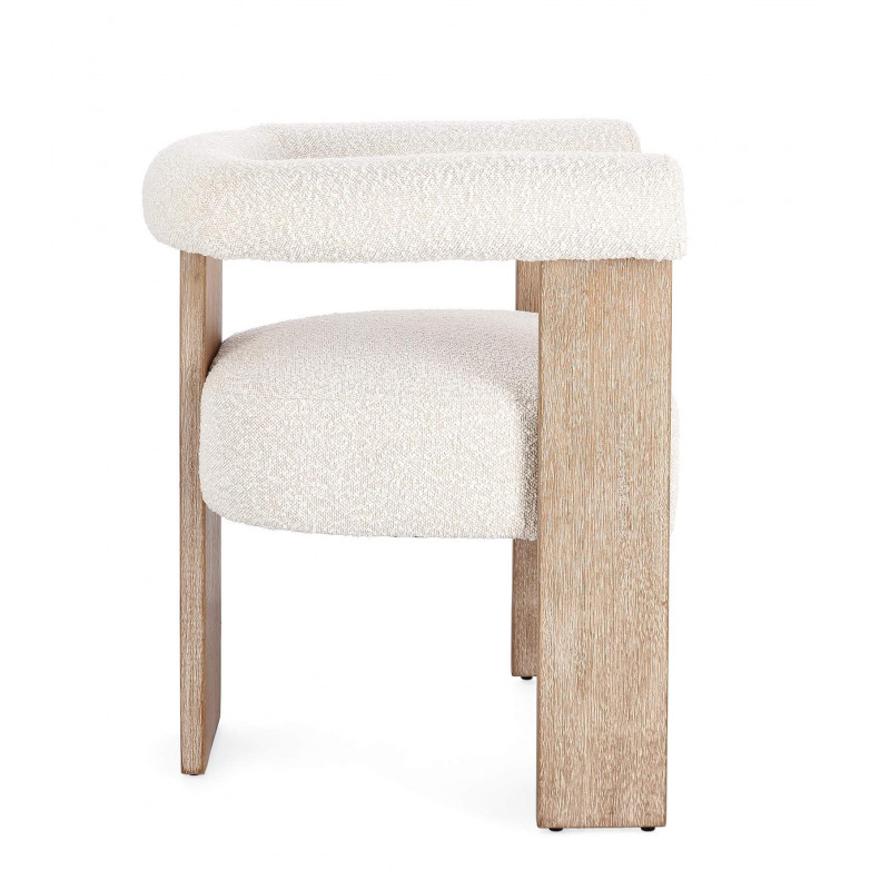 FAUTEUIL ROND CONTEMPORAIN EN BOIS ET TISSU AGAPE