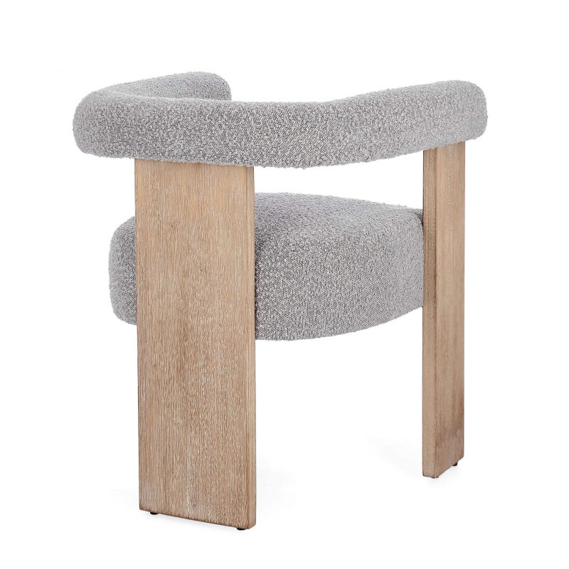 FAUTEUIL ROND CONTEMPORAIN EN BOIS ET TISSU AGAPE