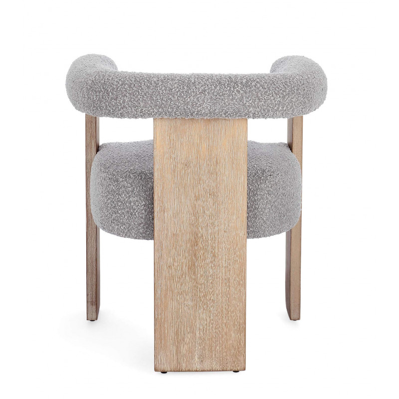 FAUTEUIL ROND CONTEMPORAIN EN BOIS ET TISSU AGAPE