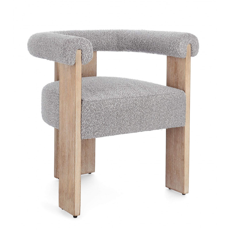 FAUTEUIL ROND CONTEMPORAIN EN BOIS ET TISSU AGAPE