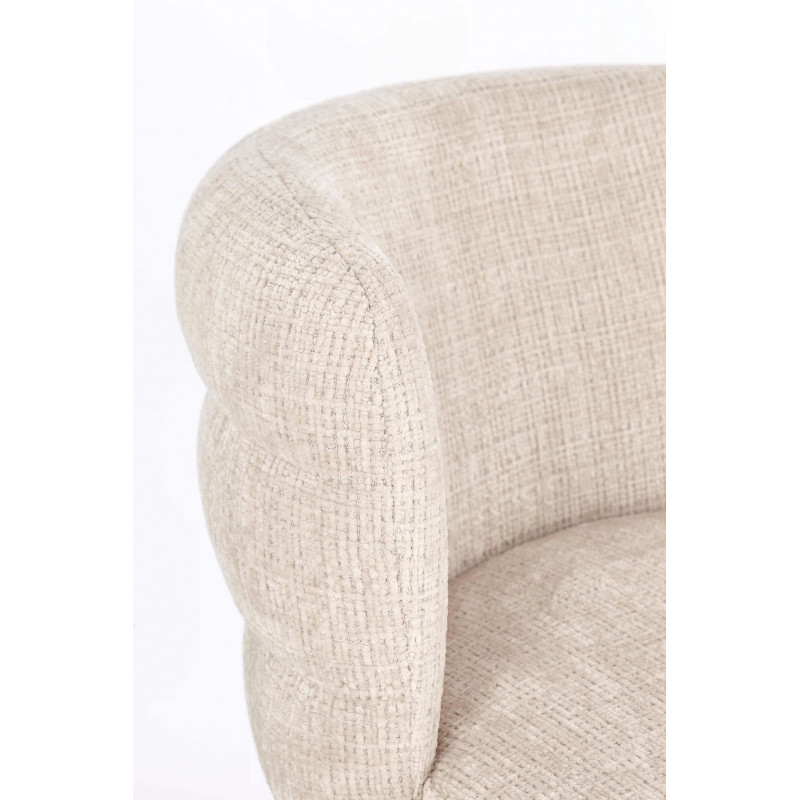 FAUTEUIL ROND CONTEMPORAIN EN TISSU ET BOIS ILMA