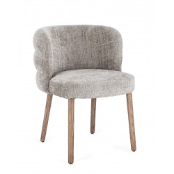 FAUTEUIL ROND CONTEMPORAIN EN TISSU ET BOIS ILMA