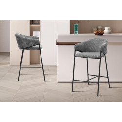 FAUTEUIL D'ÎLOT DE CUISINE EN TISSU HUGO
