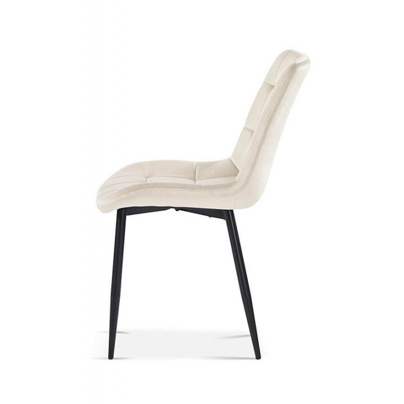 CHAISE EN VELOURS COLORÉ JUTA écru