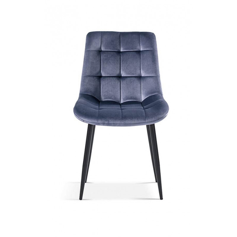 CHAISE EN VELOURS COLORÉ JUTA gris