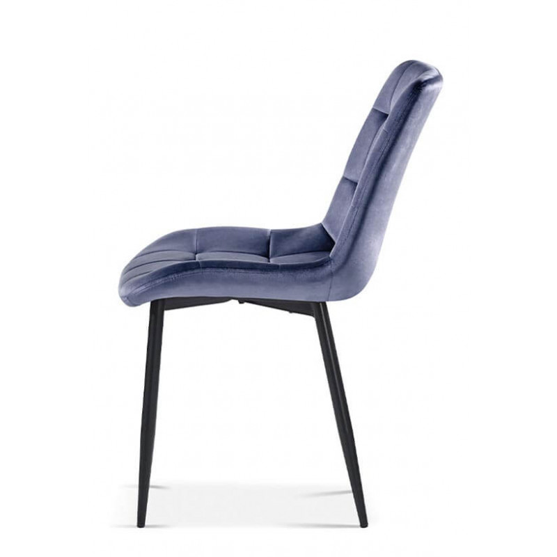 CHAISE EN VELOURS COLORÉ JUTA gris