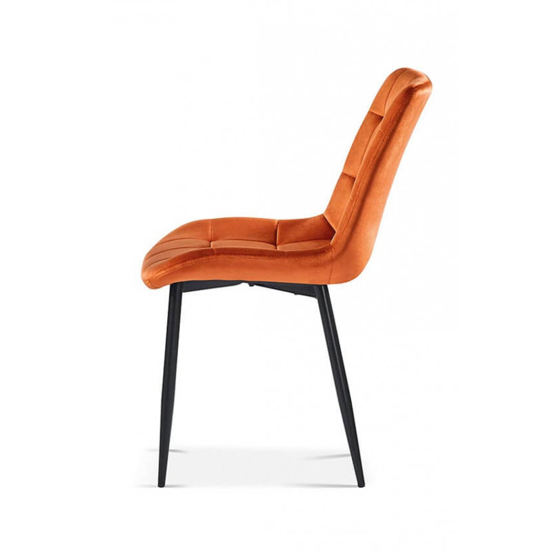 CHAISE EN VELOURS COLORÉ JUTA orange