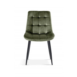 CHAISE EN VELOURS COLORÉ JUTA vert