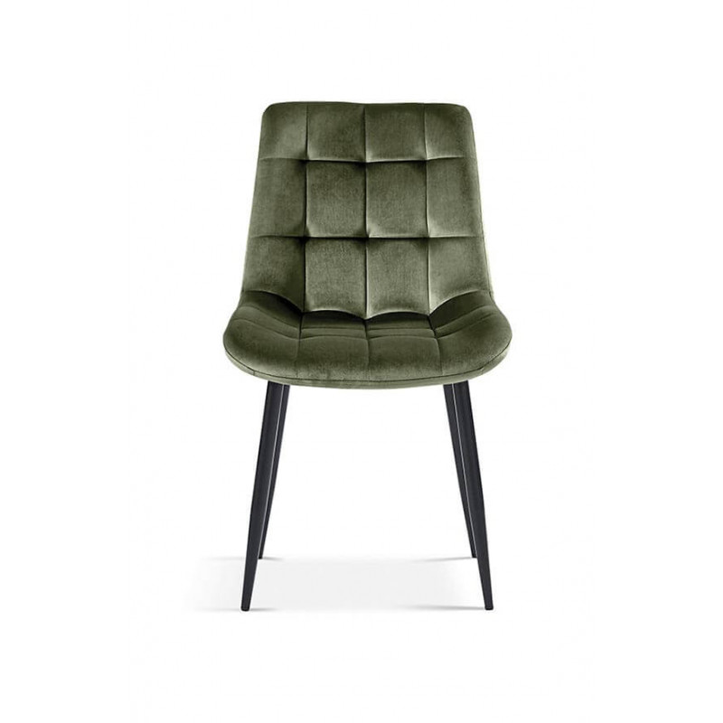 CHAISE EN VELOURS COLORÉ JUTA vert