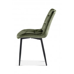 CHAISE EN VELOURS COLORÉ JUTA vert