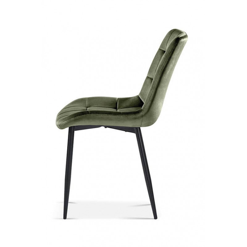 CHAISE EN VELOURS COLORÉ JUTA vert