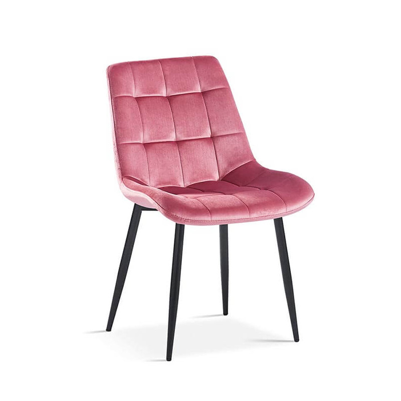 CHAISE EN VELOURS COLORÉ JUTA rose