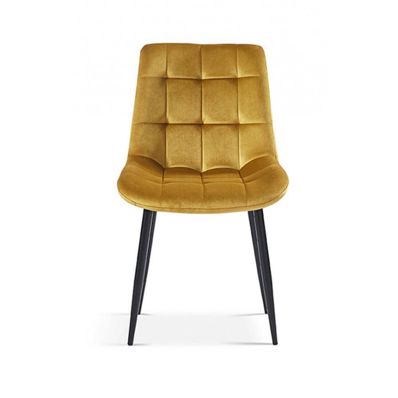 CHAISE EN VELOURS COLORÉ JUTA jaune doré