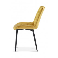 CHAISE EN VELOURS COLORÉ JUTA jaune doré